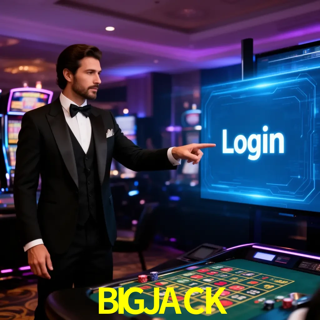BIGJACK Login - OTP, cuenta y soporte Pantalla BIGJACK Login con OTP, contraseña, cuenta segura y soporte móvil